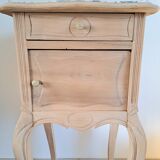 Louis XV style bedside side table in light wood