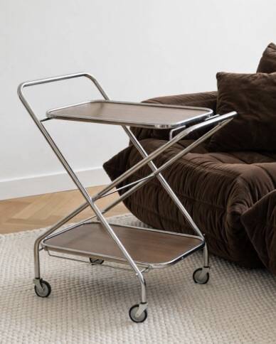 Vintage rolling dessert trolley