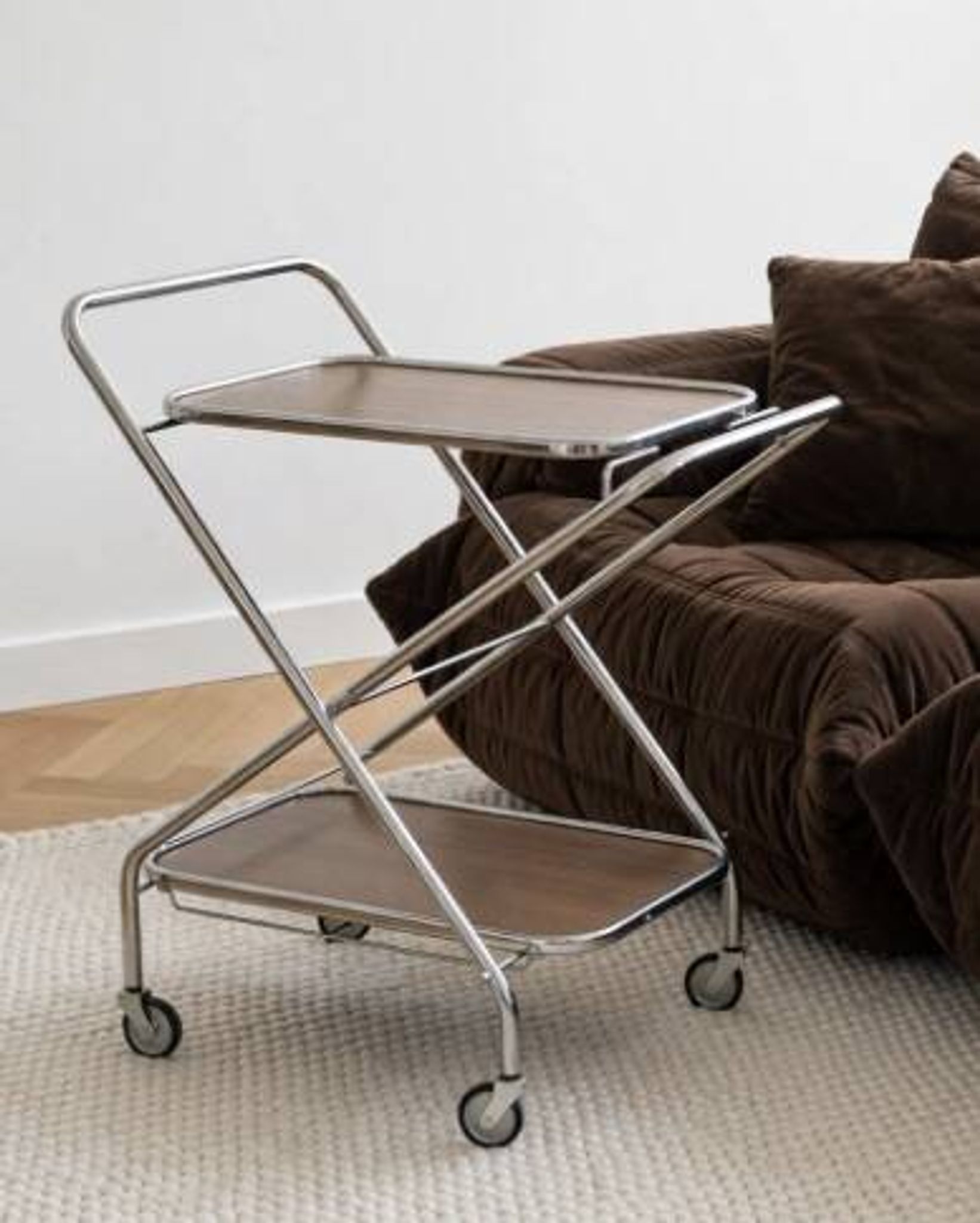 Vintage rolling dessert trolley