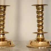 Pair of Swedish mid-century candlestick holders