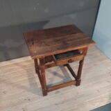 Rustic square table in chene