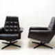 Pair of leather swivel armchairs from UP Zavody, 1970´s