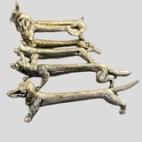 Set of 6 silver-plated animal knife rests