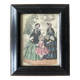 Old illustration in old black and gold frame