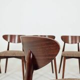 Scandinavian dining chairs in mocha brown, set of 6.