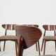 6 brown Scandinavian dining chairs
