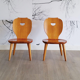 Set of 2 low pine chairs by Carl Malmsten for Svensk Fur 1950