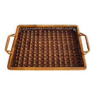 Basketry tray with handles
