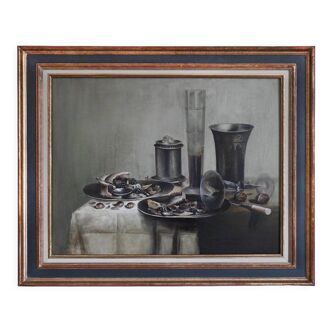 Oil on canvas still life by Stanislas Kostka