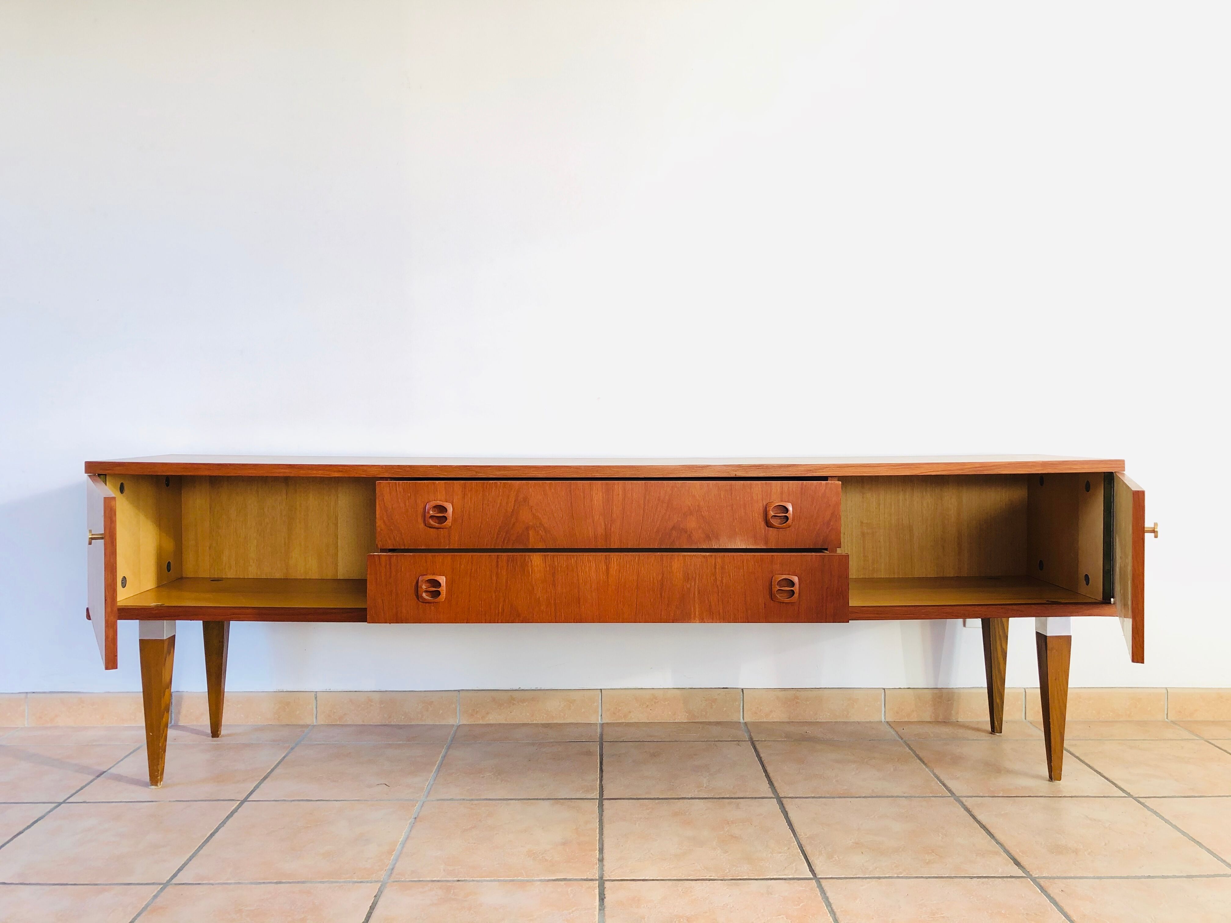 Minimalist vintage teak sideboard 1960