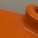 3 tables orange Giotto Stoppino pour Kartell, années 1960