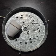 Wall ceiling lamp ø 21 cm frosted and amber glass 1960s moulded