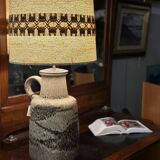 Lámpara cerámica Fat Lava con pantalla original, Scheurich Keramik, 60’s