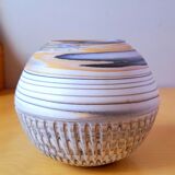 Mixed earth ceramic vase signed