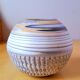 Mixed earth ceramic vase signed