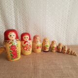 Set of 12 Russian nesting dolls - vintage