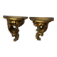 Pair of gilded wood wall consoles