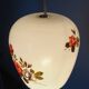 White opaline pendant lamp bouquets of roses from the 1970s.