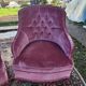 Pair of pink velvet toadstool armchairs