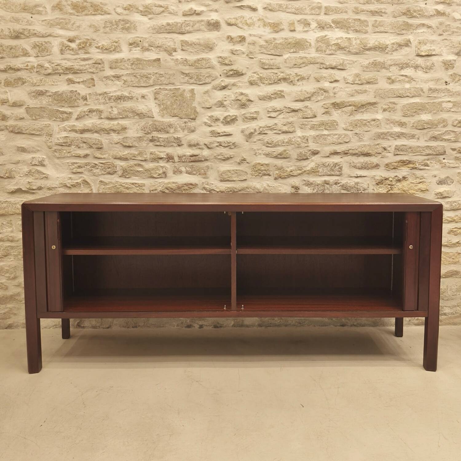 Vintage Scandinavian design sideboard with tambour doors