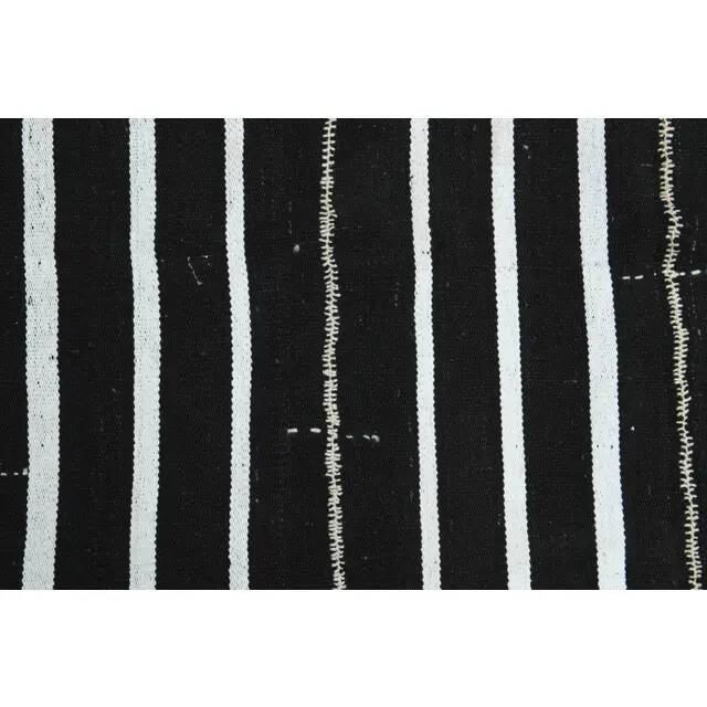 Striped Kilim Black White Vintage Handmade Area Rug  148x261