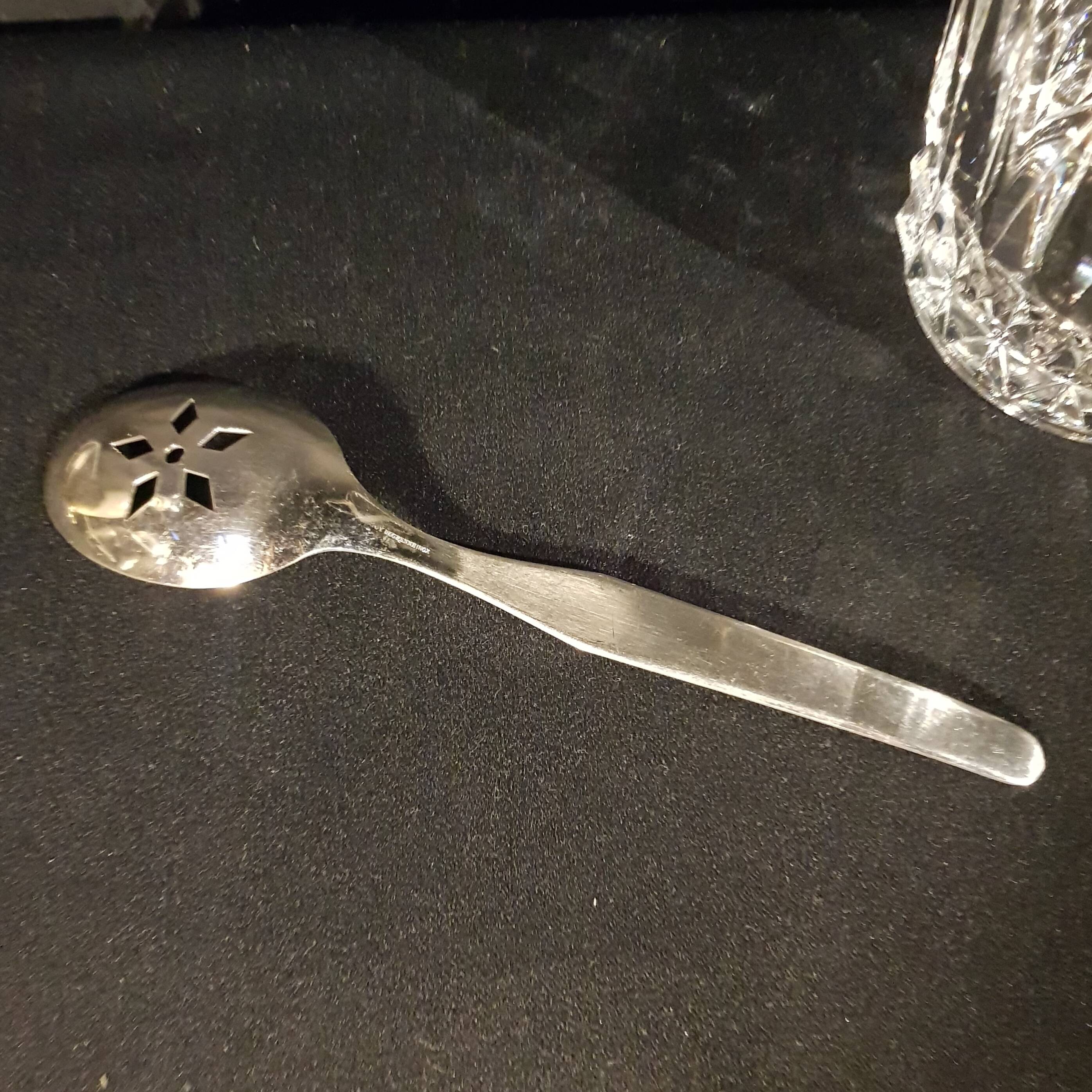 Crystal ice bucket and stainless steel spoon