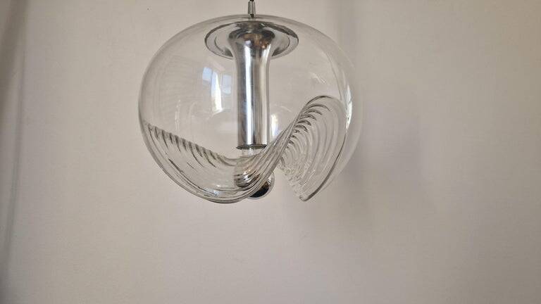 Midcentury Pendant "Wave" by Koch and Lowy for Peill & Putzler, 1960s