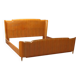 Double bed vintage in walnut veneer, design, Italy, 1950s