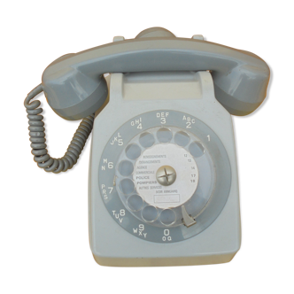 Téléphone à cadran Socotel s63 vintage gris