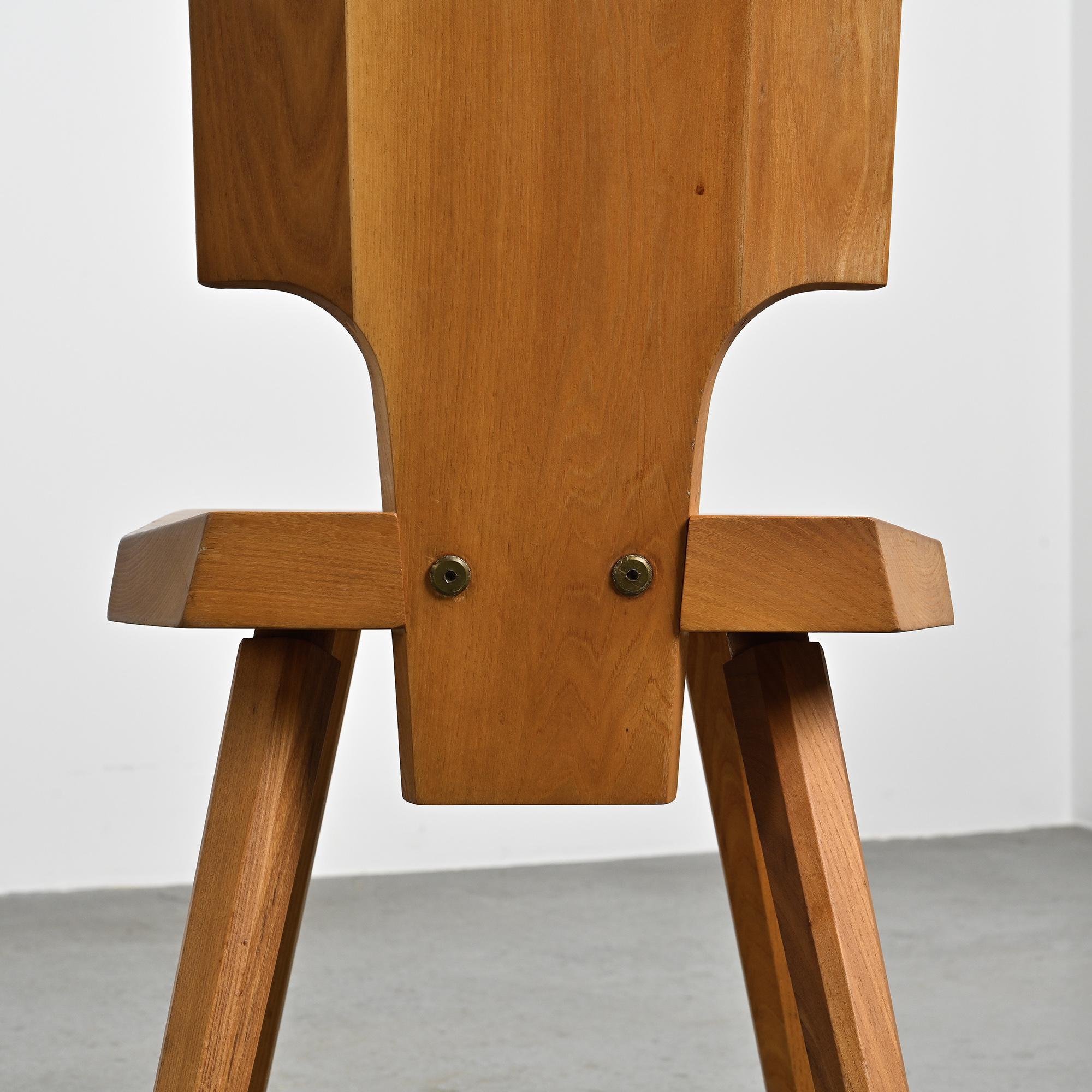 Set of 4 chairs model S28 by Pierre Chapo, France circa 1965.