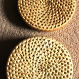 Vintage round wicker basket