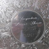English trophy silver metal tray
