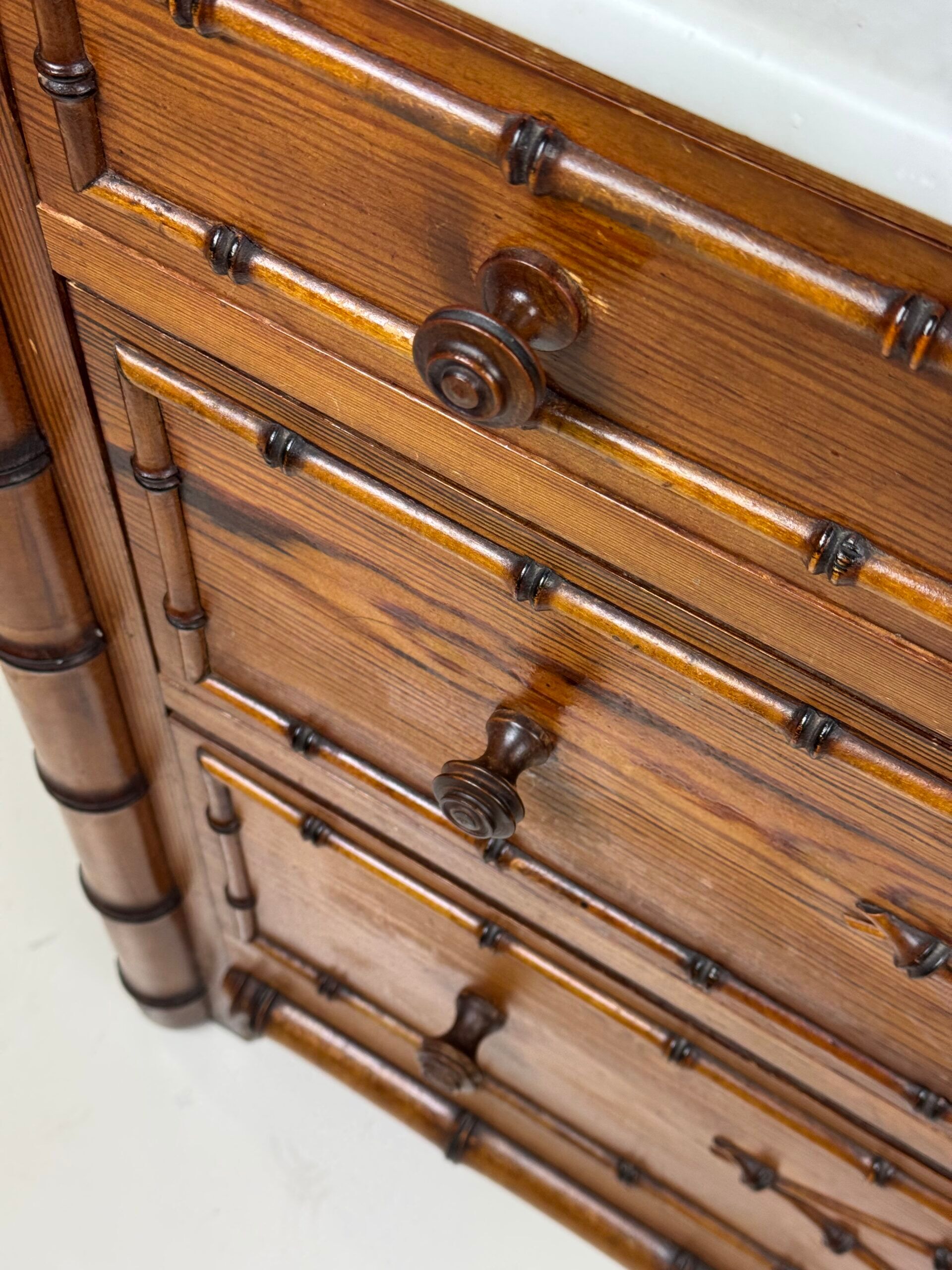 Faux bamboo chest of drawers 1900
