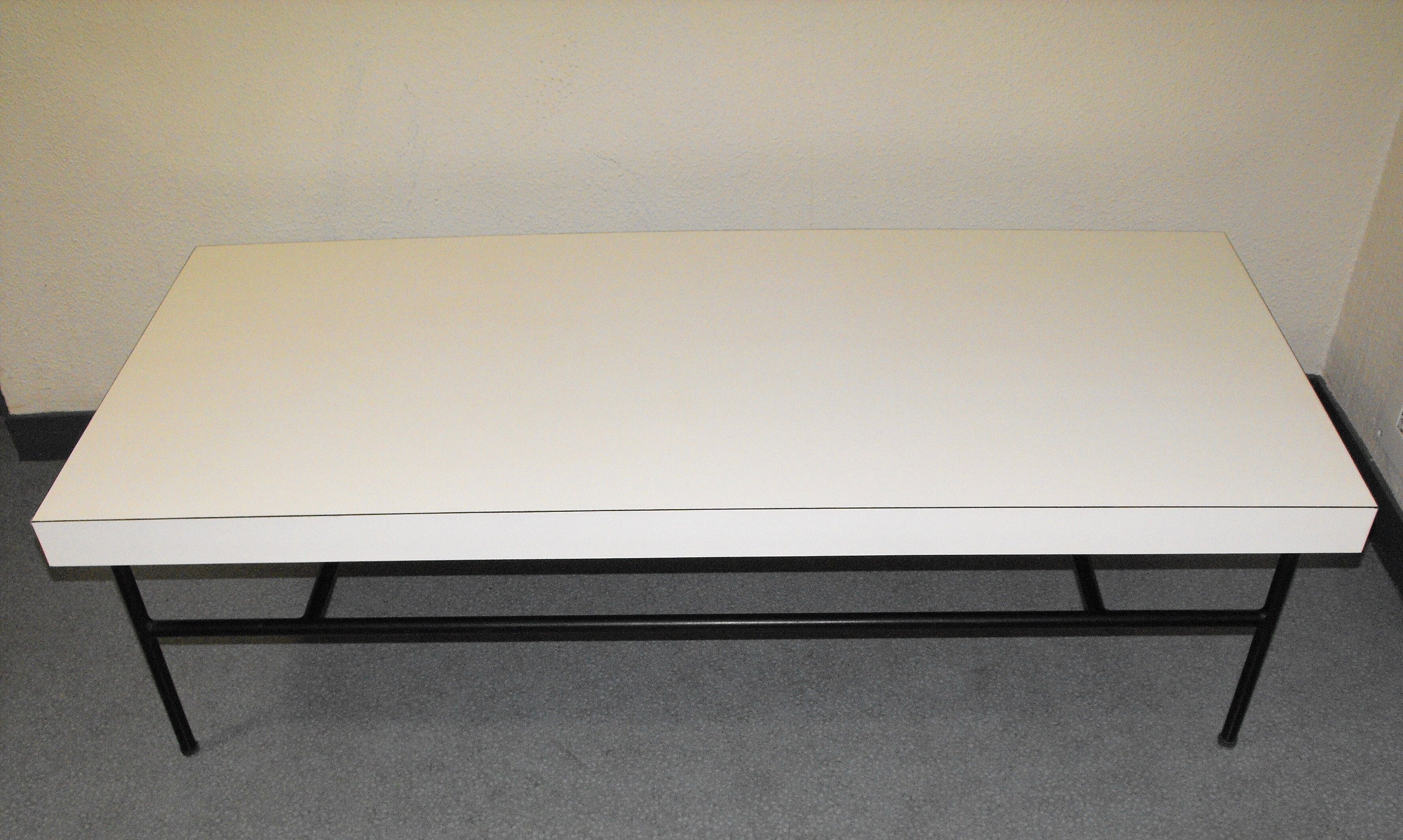 Table low vintage 60 years white melamine