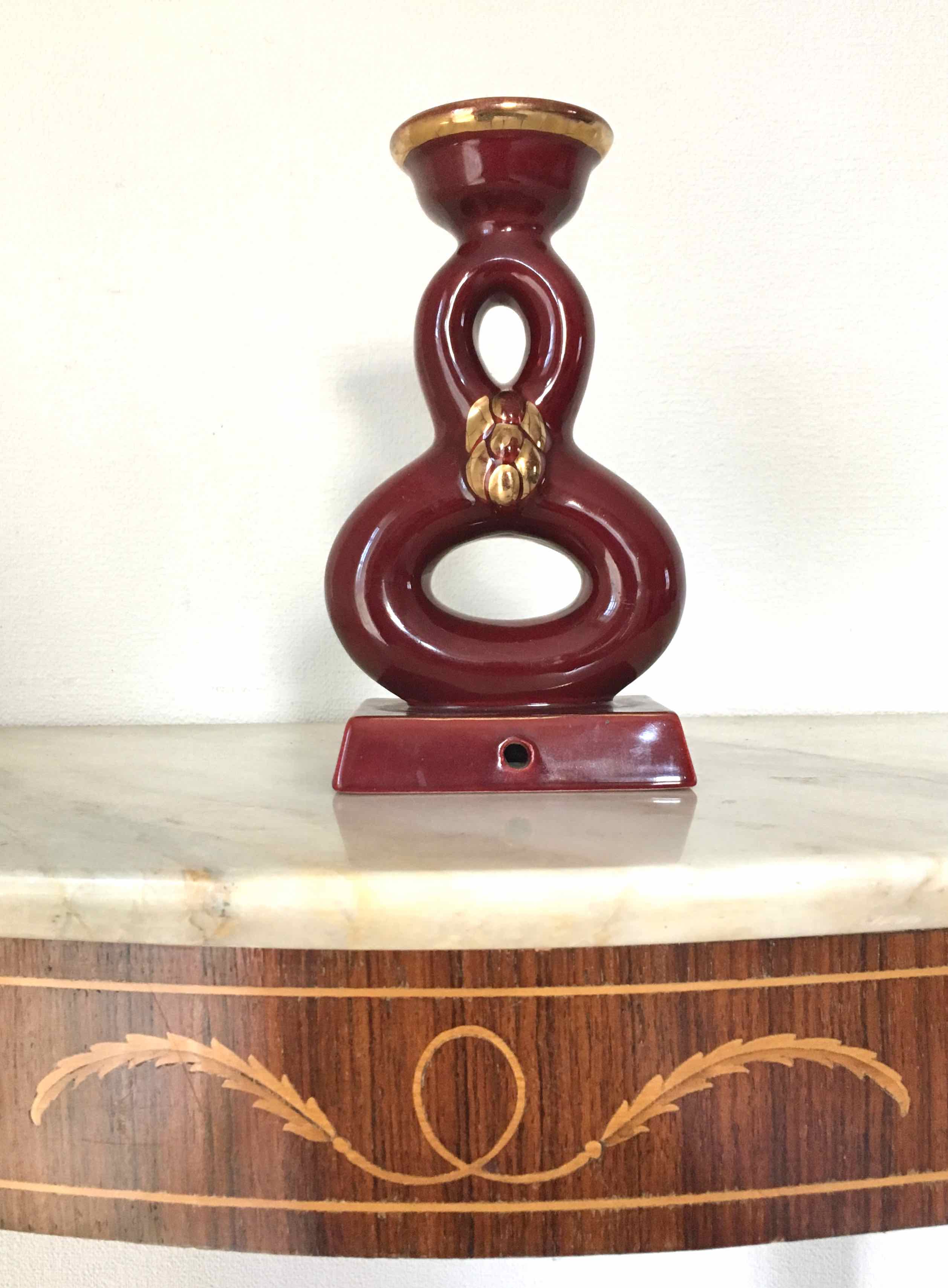 Candlestick ceramic art of bordeaux 1930