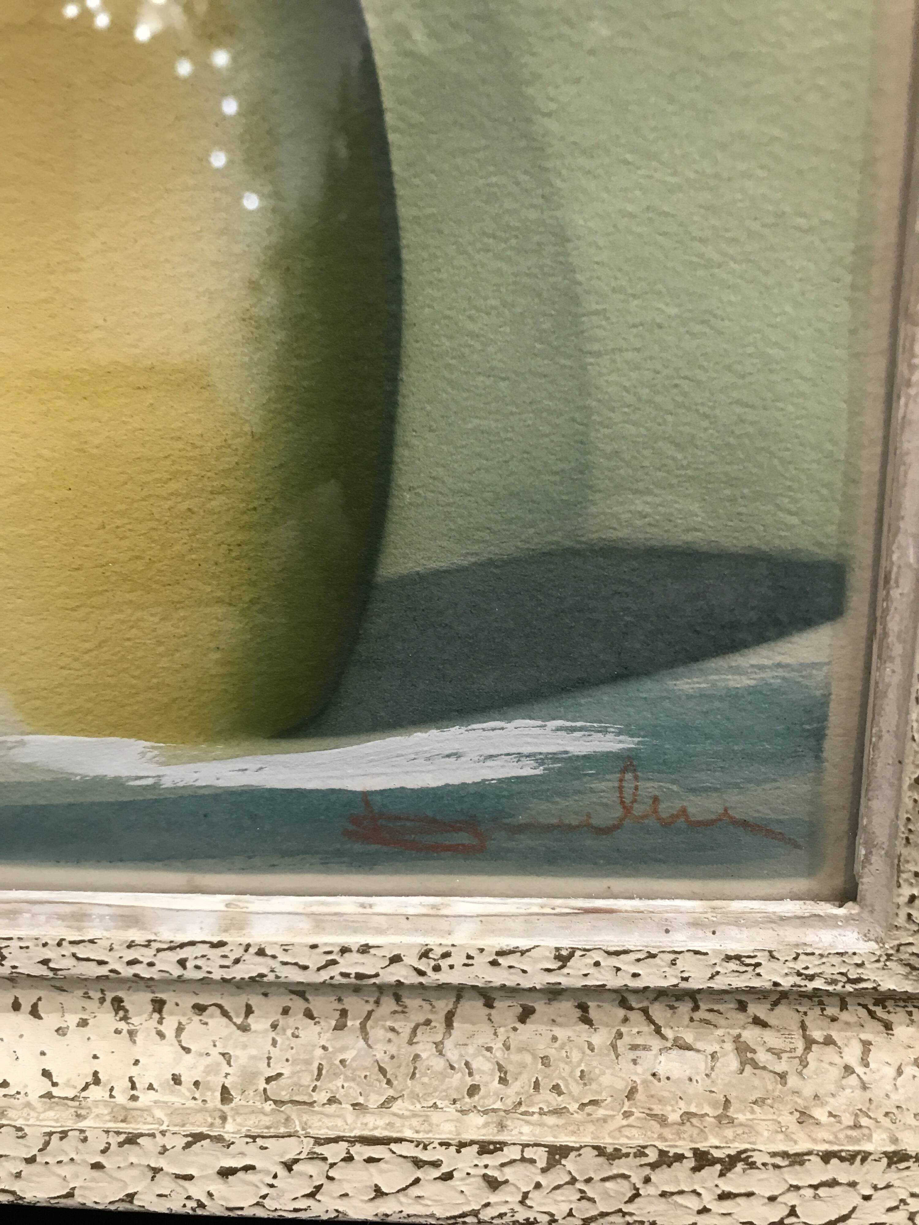 Old painting bouquet of tulips