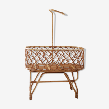 Berceau rotin vintage