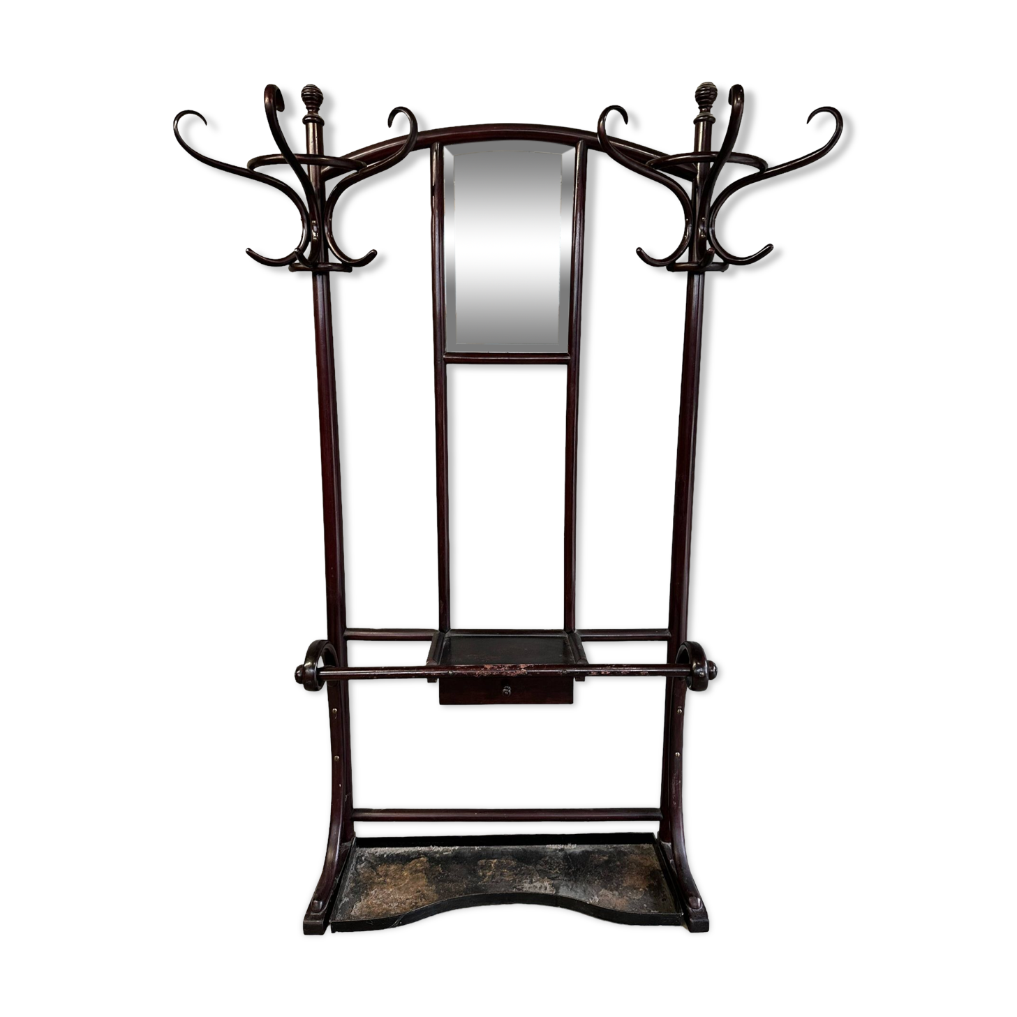 Thonet Coat Rack with Mirror, 1920s