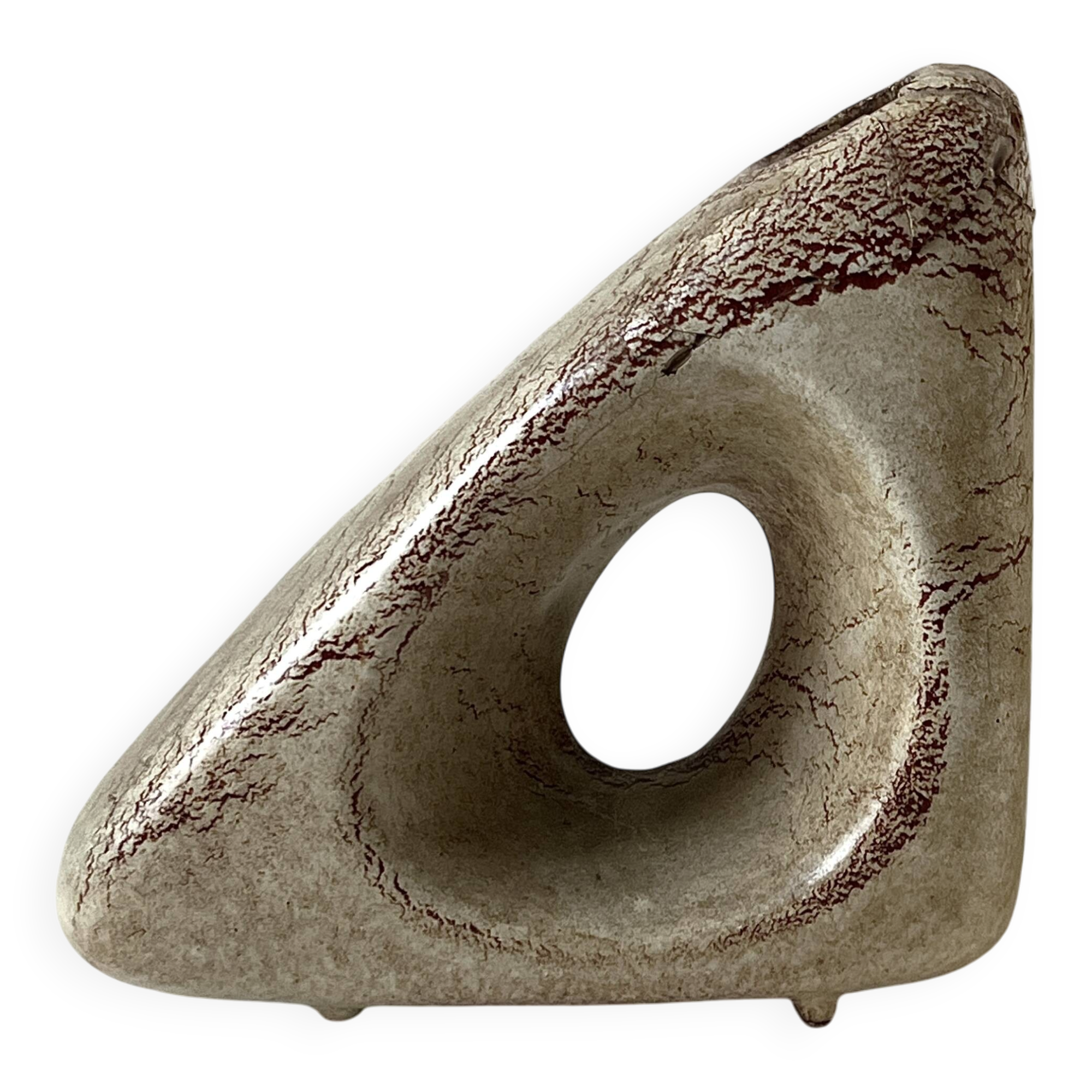 Sculptural and graphic ceramic vase by Bertoncello, Italy 1970