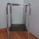 Console end table in chrome metal and smoked glass Space Age