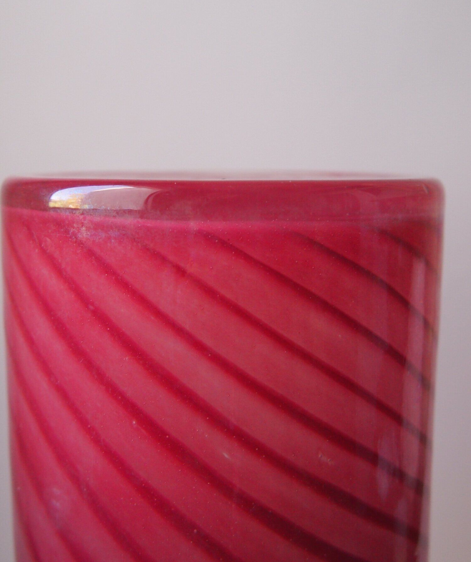 Spiral blown glass vase