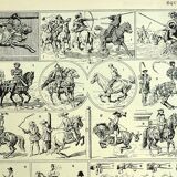 Antique Engravings - 1928 by L. Bombled - Horse Riding - Illustration