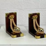 Vintage wooden and gold bookend