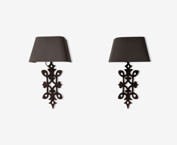 Paire d'appliques fer forgé