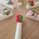 Lot of 6 vintage ceramic barbotine knife/fork holders.