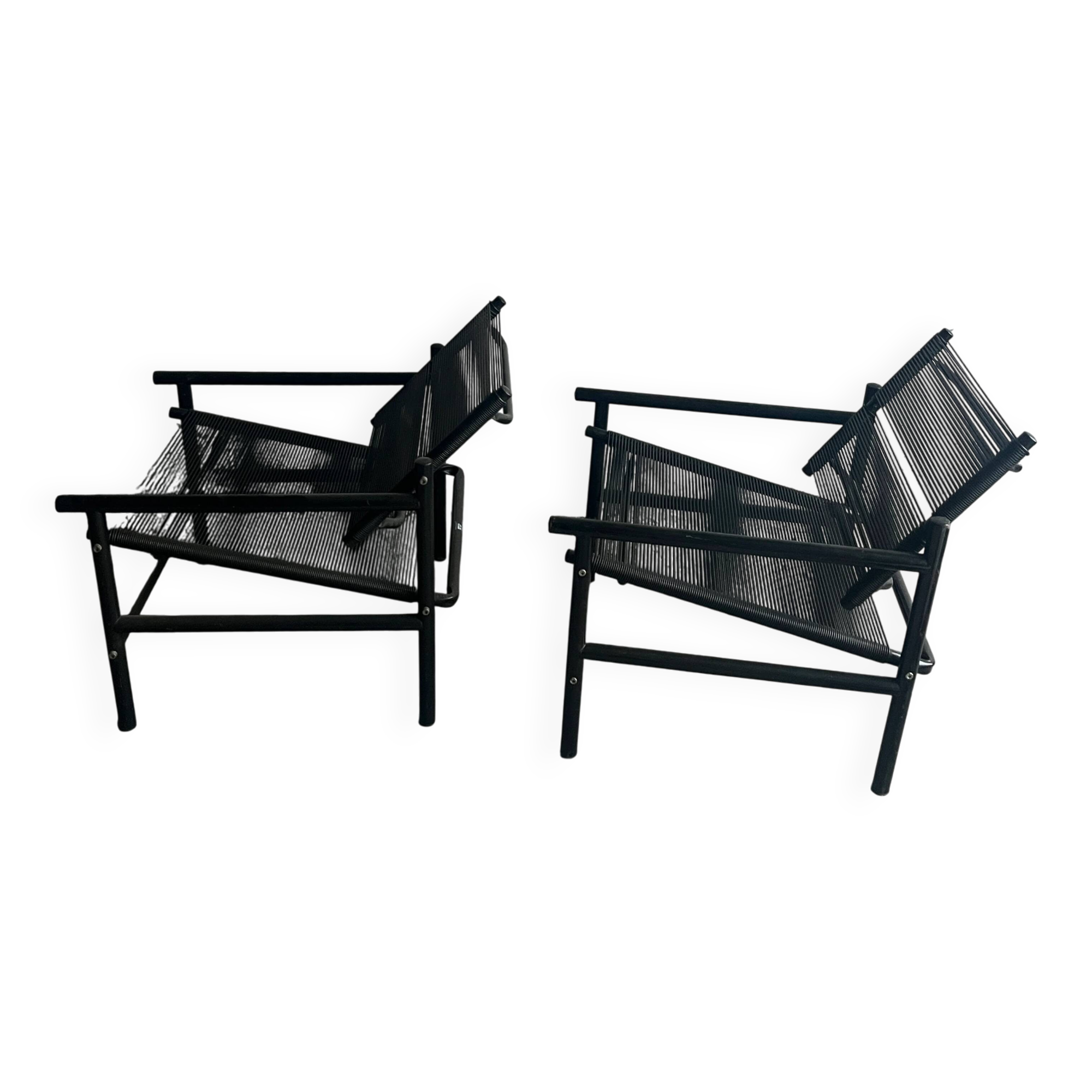 Lot de 2 fauteuils lounge « Spaghetti » par Giandomenico Belotti pour CMP Padova (années 1980)