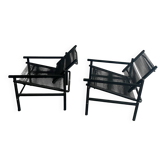 Set of 2 "Spaghetti" lounge chairs by Giandomenico Belotti for CMP Padova (1980s)