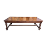 Table de ferme Louis XIII chêne et merisier parqueté
