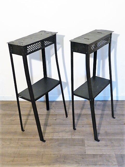 Pair of vintage metal consoles 1950