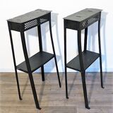 Pair of vintage metal consoles 1950